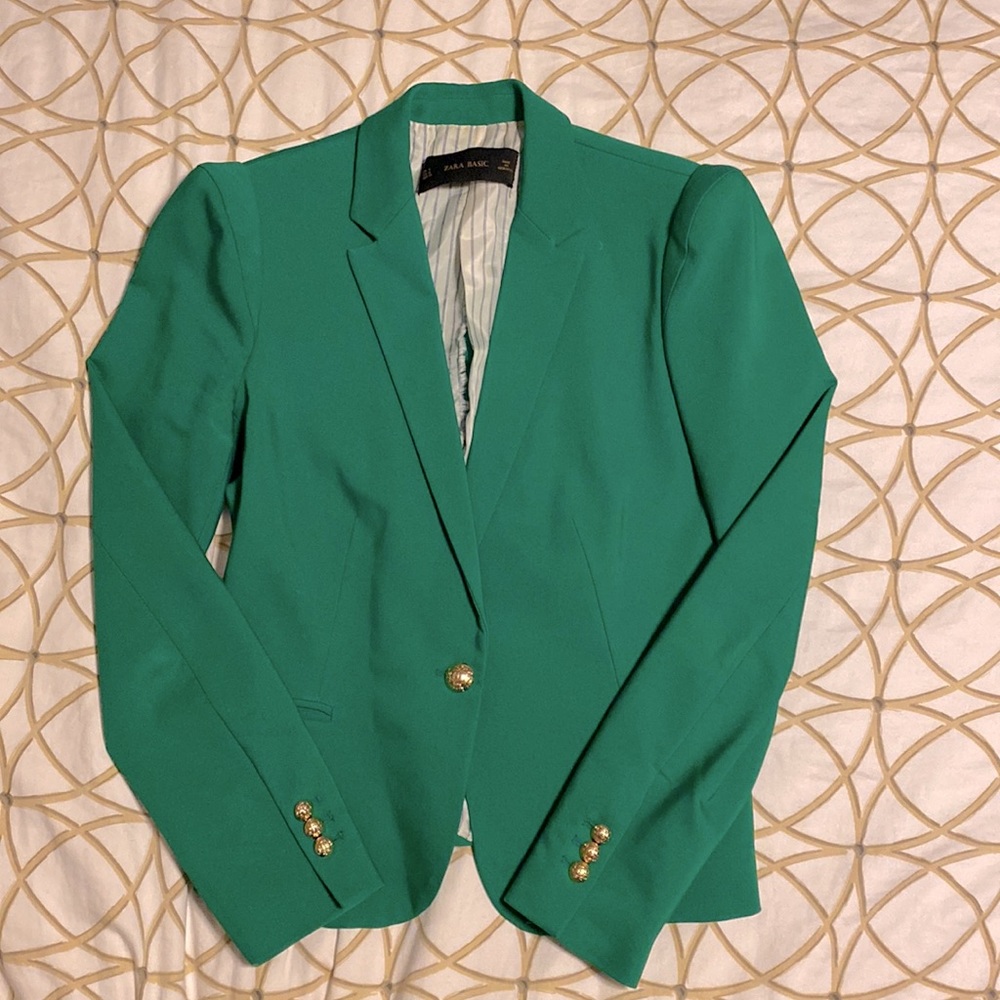 Zara Basic Blazer size M in Emerald Green